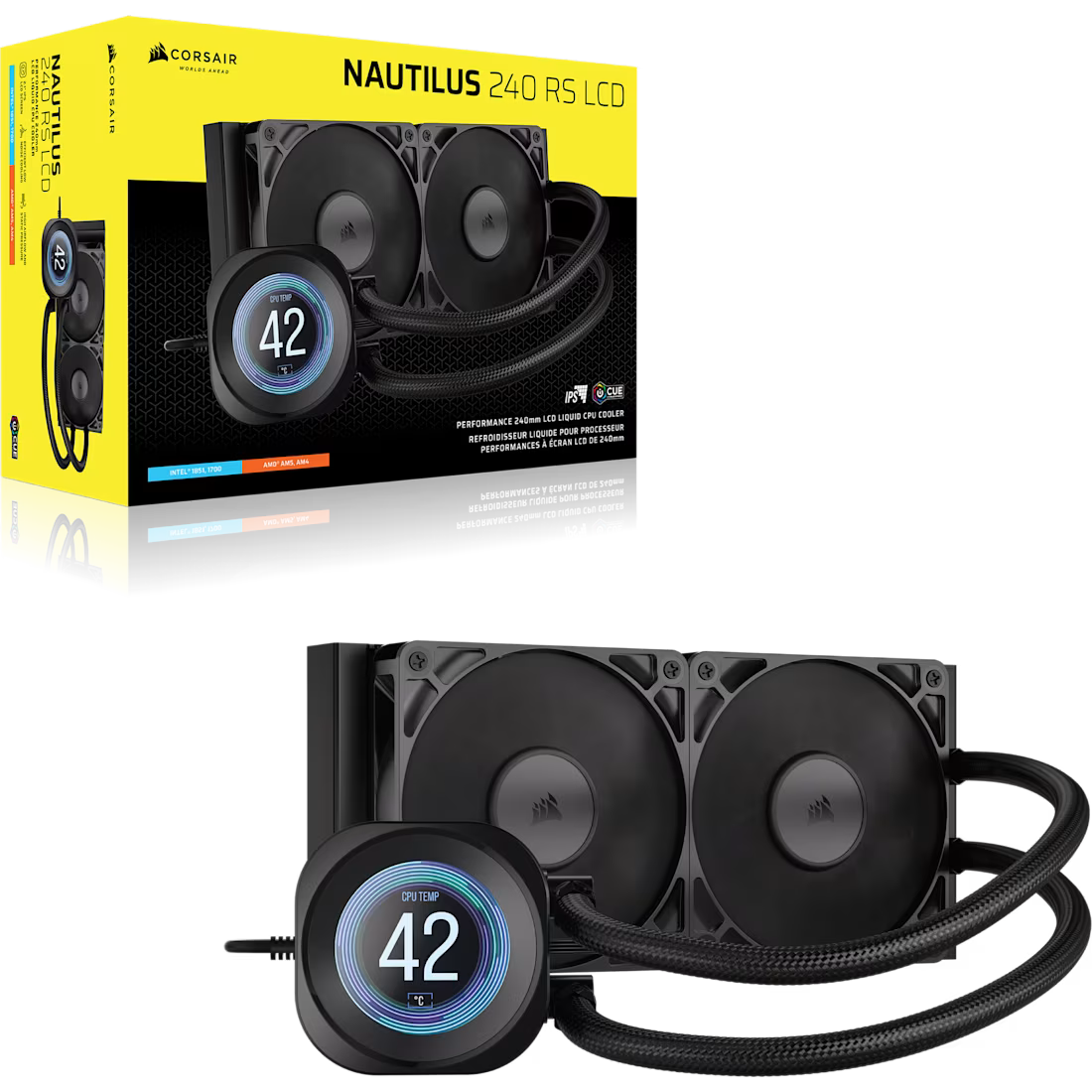 NAUTILUS 240 RS LCD Liquid CPU Cooler – 2.1'''' IPS LCD Screen – RS120 Fans – 240 mm Radiator – LGA 1851/1700;
AMD® AM5/AM4 - - image 20