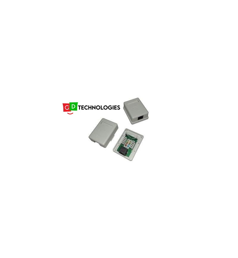 MICROWORLD RJ45 CAT5 SINGLE PORT SURFACE MOUNT NETWORK BOX