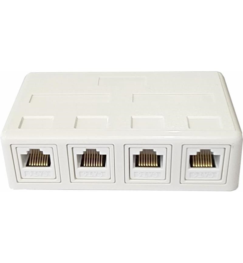 4 WAY RJ45 WALL BOX