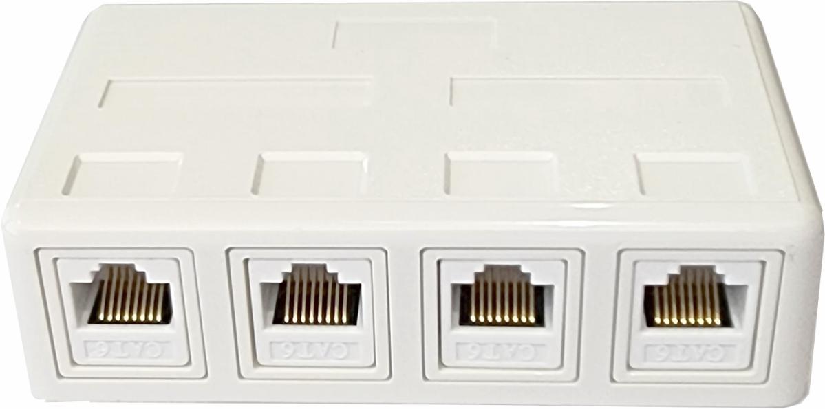 4 WAY RJ45 WALL BOX