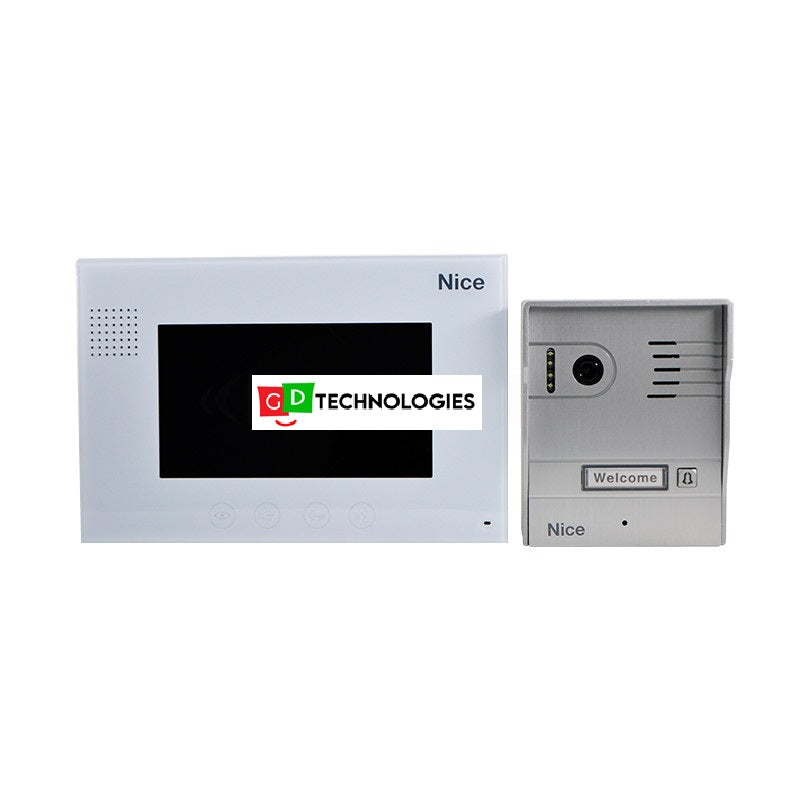 NICE 7" COLOUR VIDEO INTERCOM KIT INCL BRUSHED ALUMINIUM GATE STATION