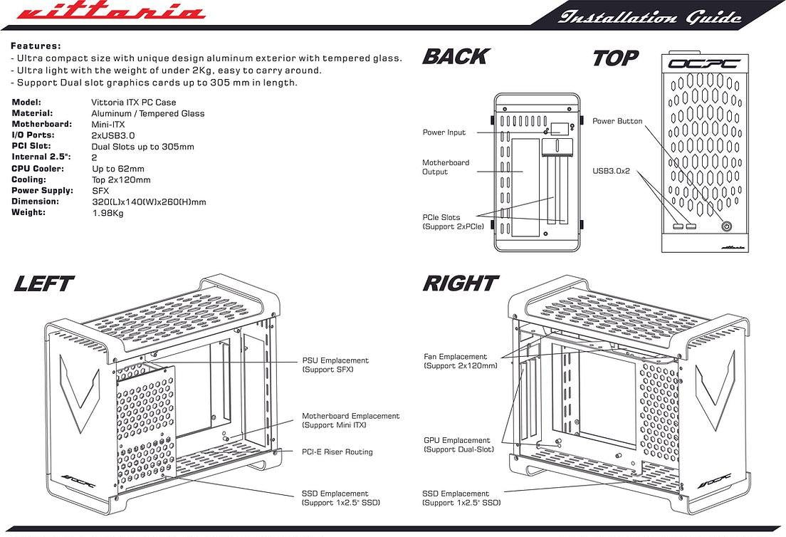 VITTORIA MINI-ITX BLACK CASE