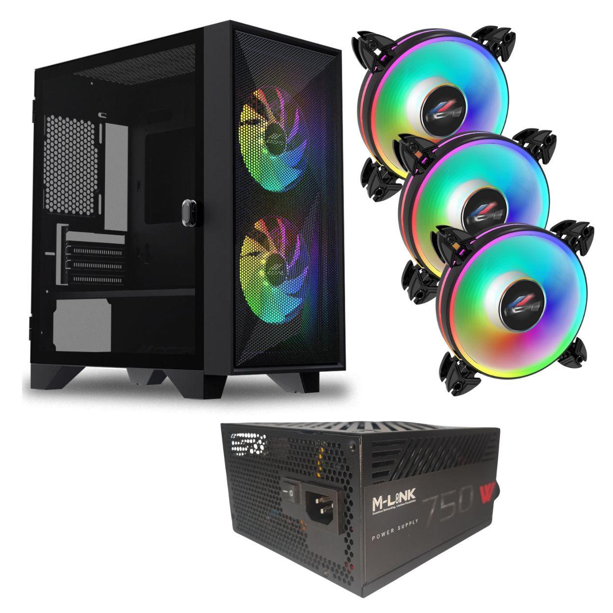 B: SCURA CASE + 750W + 3X VELOCITA FAN