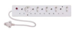 5 WAY PLASTIC MULTIPLUG + 4 X 2 PIN