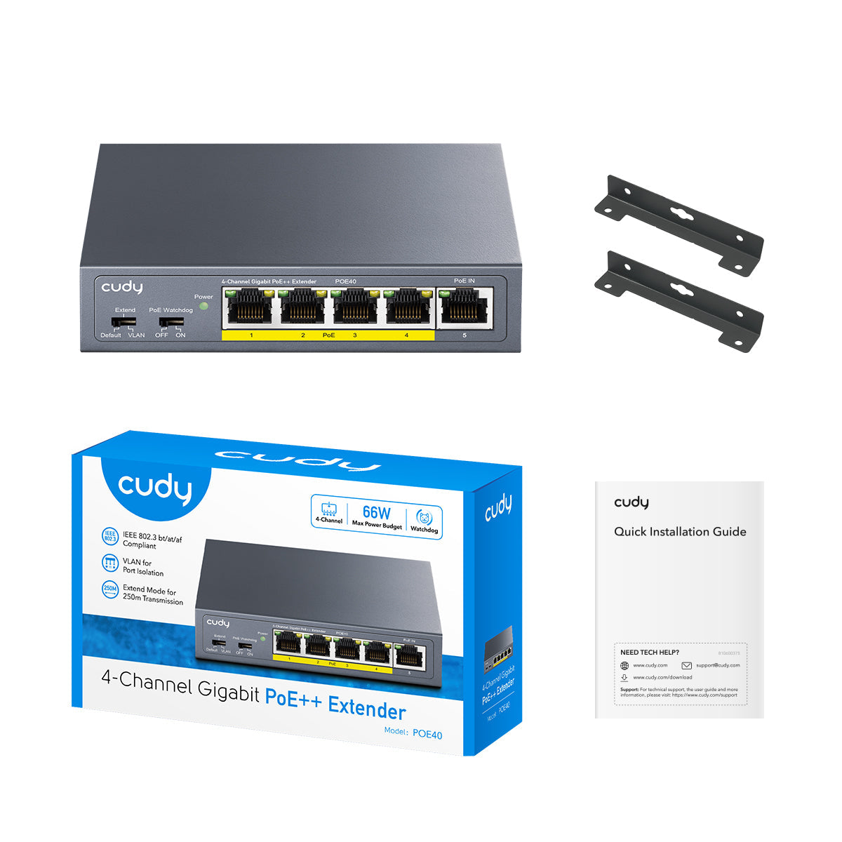 Cudy 4 Port Gigabit PoE 1x PoE Input 60W Switch – image 2