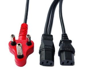 DEDICATED POWER CORD 3PIN TO 2 IEC