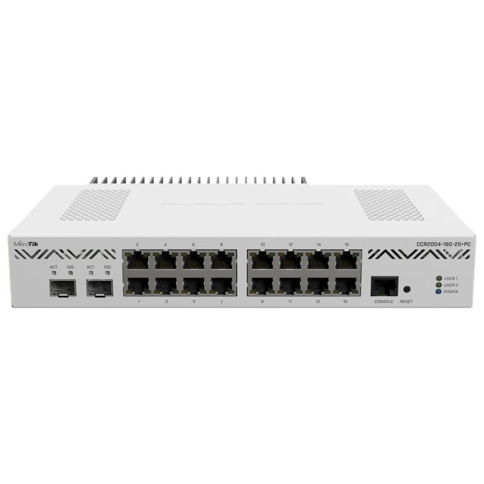 MikroTik Cloud Core 16 Port Gigabit 2SFP+ Passive Cooling Router CCR2004-16G-2S+PC