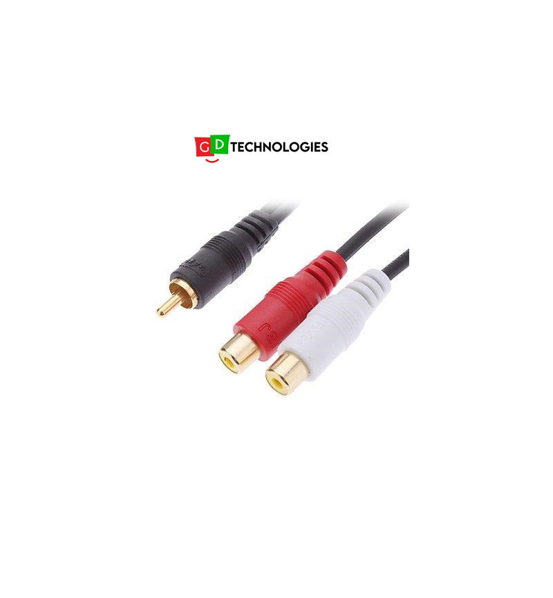 MALE RCA TO 2 X RCA FEMALE