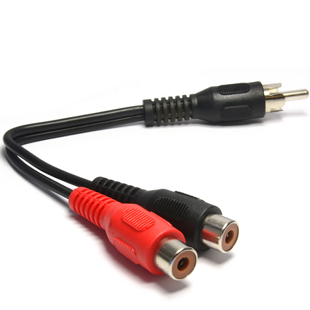 MALE RCA TO 2 X RCA FEMALE