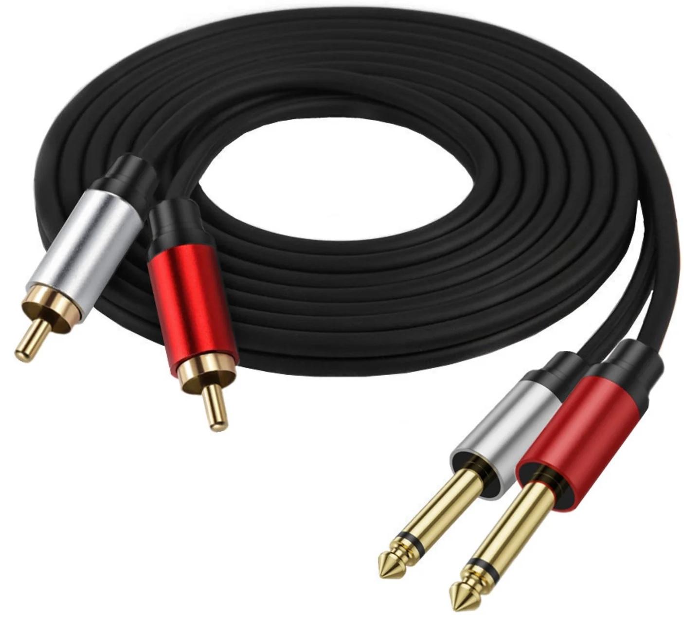 RCA MALE 6.35 MM TO DUAL RCA MALE