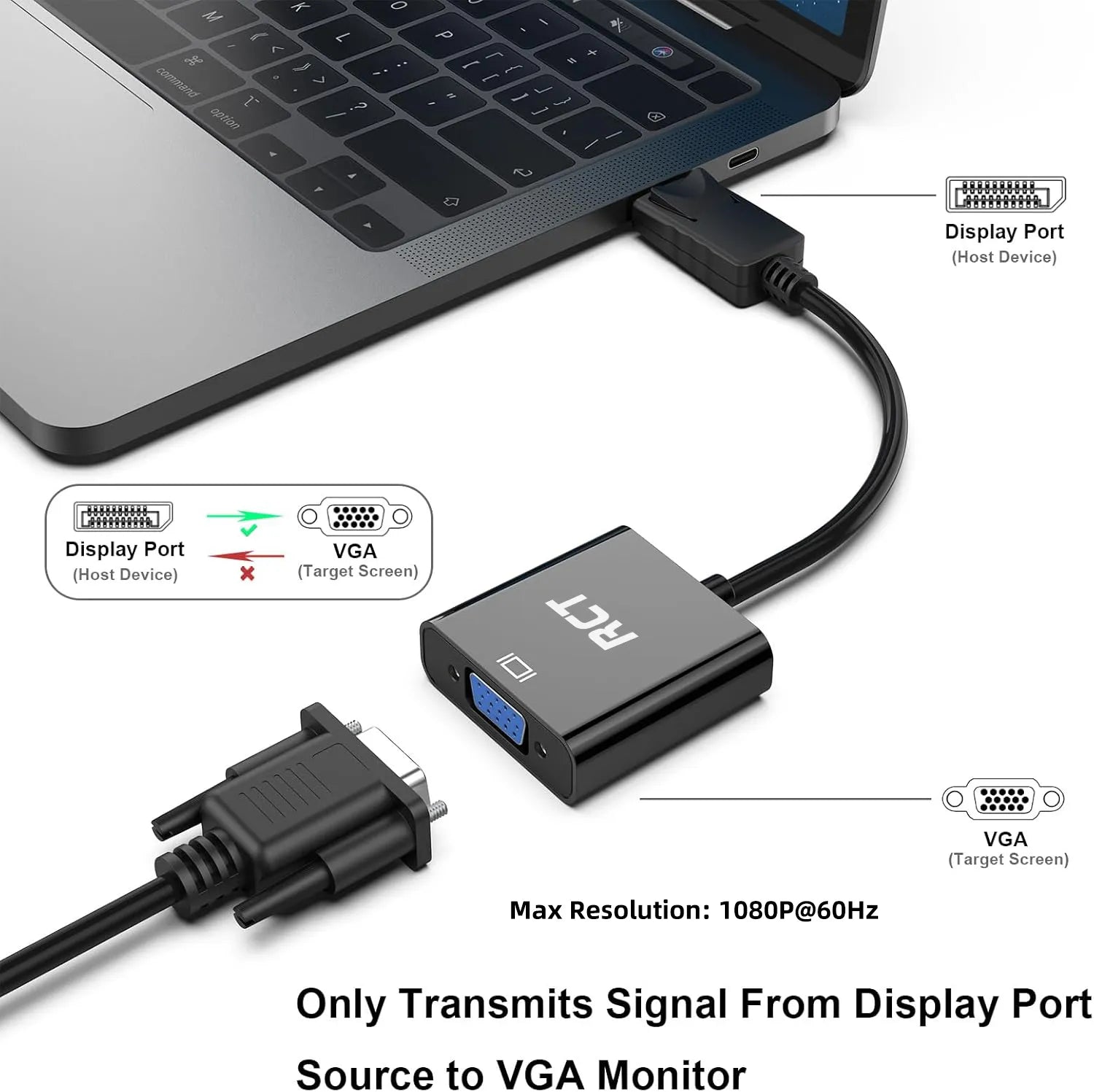 RCT display port to VGA (M to F) adapter . - image 3