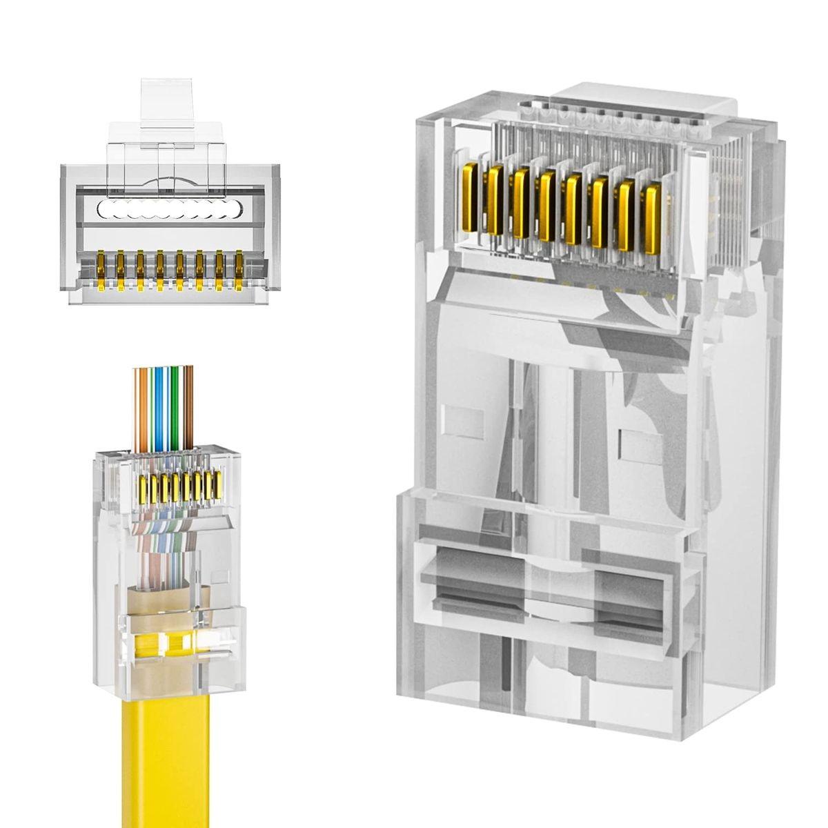 PASS THROUGH RJ45 CONNECTORS (100)