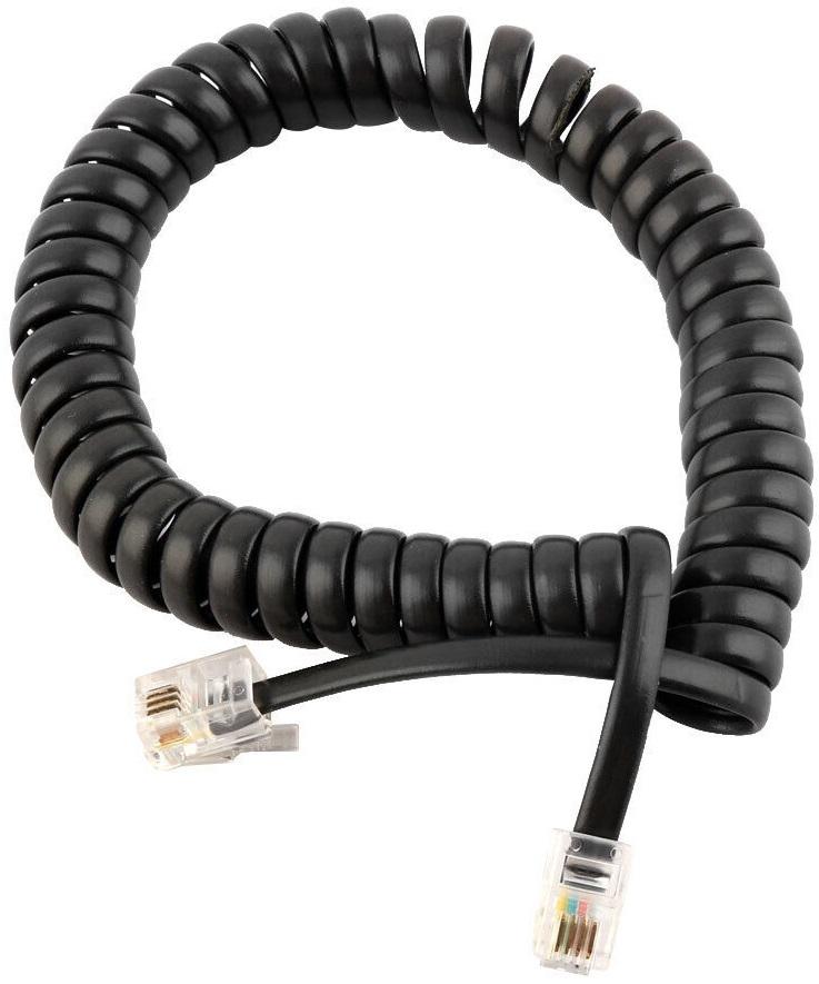 MOD CURLY TELEPHONE CORD RJ9 3M