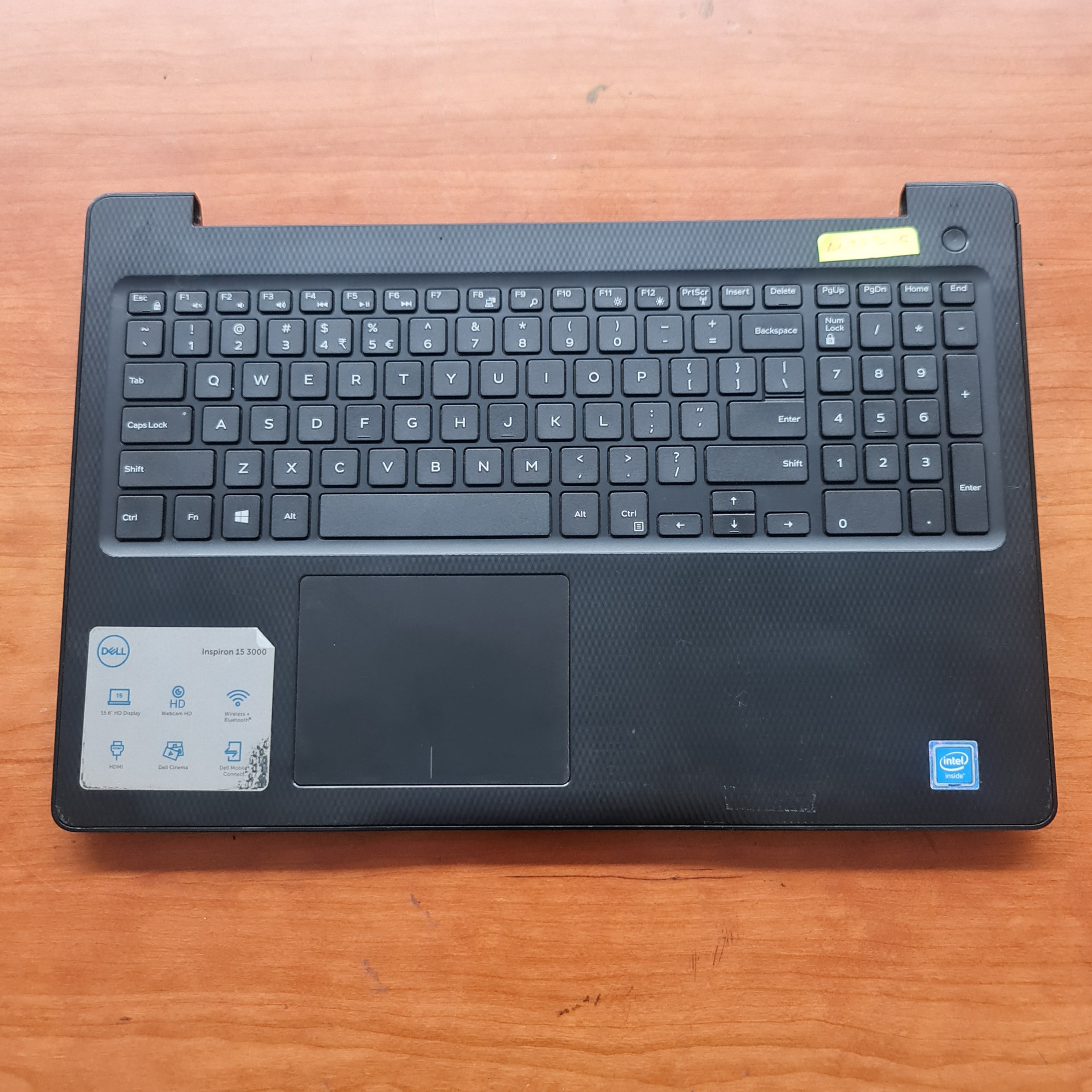 Dell Inspiron 3582 Palmrest and bottom cover include a keyboard, touchpad, speakers, and a power button (Used)