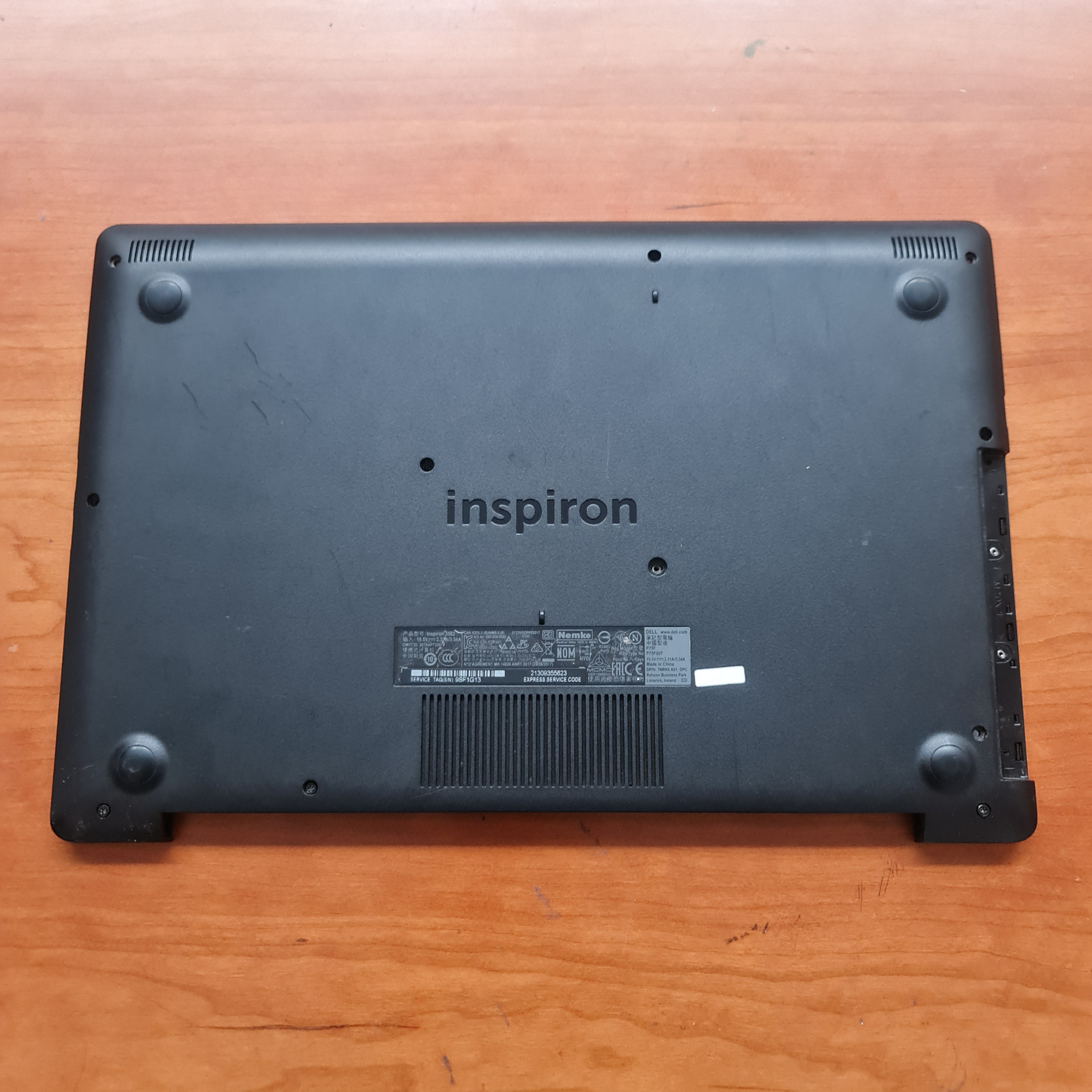 Dell Inspiron 3582 Palmrest and bottom cover include a keyboard, touchpad, speakers, and a power button (Used)