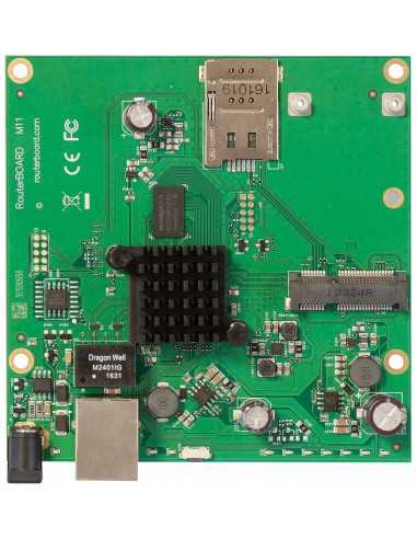 MikroTik RouterBOARD M11G with 1 Gigabit LAN, 1 MiniPCI-e, 1 Sim slot, PoE in and RouterOS L4