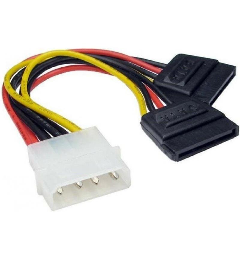 Sata Power Cable - Molex TO 2X Sata 10CM