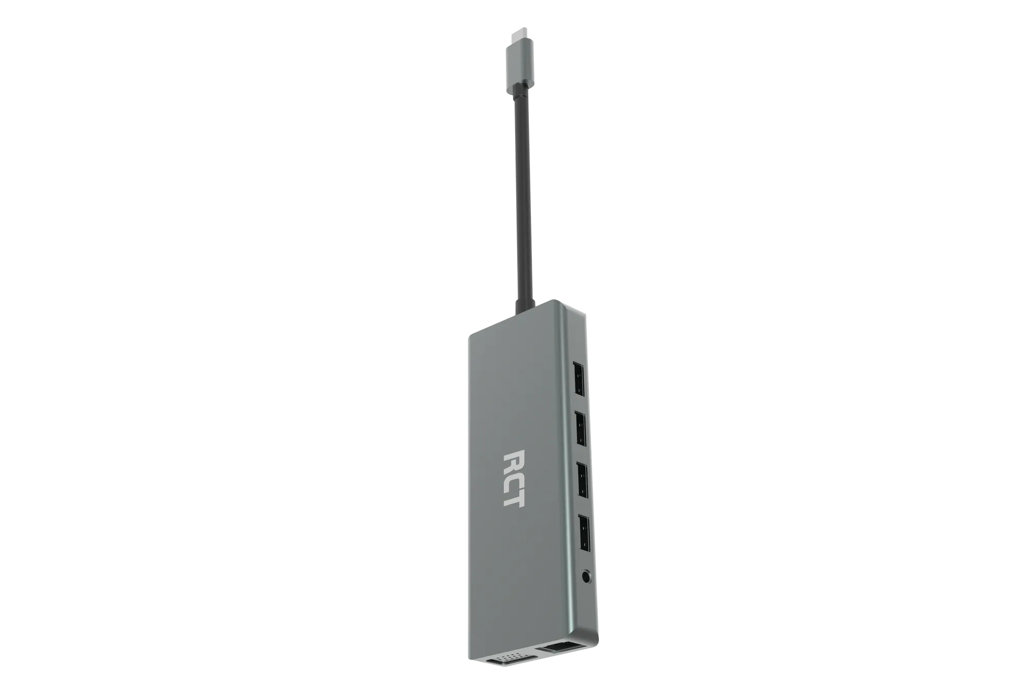 RCT compact 12-in-1 USB Type C hub with 2 HDMI; 1 VGA; 3 USB 3.0; 1 USB 2.0; 1 RJ45; PD100W; audio; SD & microSD card reader - image 4