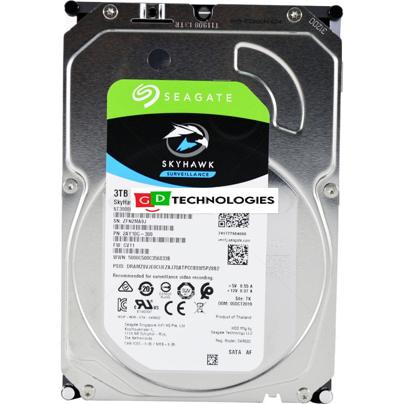 SEAGATE SKYHAWK SURVEILLANCE HARD DRIVE 3TB SATA 3.5"