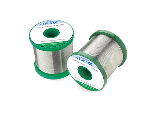 Solder Alpha 0.8mm 500G Lead Free, HF-850 Flux Wire Cored SnCX Plus 07 Alloy, Flux Content:2.2%