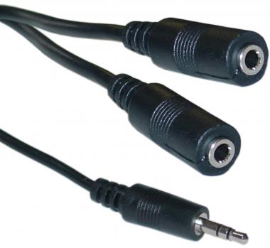 Stereo Male To X2 Female Headset