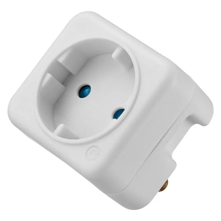 SWITCHED 1 Way Schuko Adaptor - White