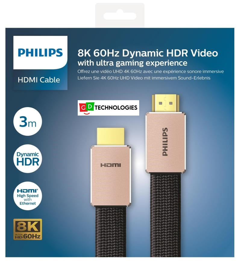 PHILIPS 8K 3M HDMI CABLE HDR VIDEOS