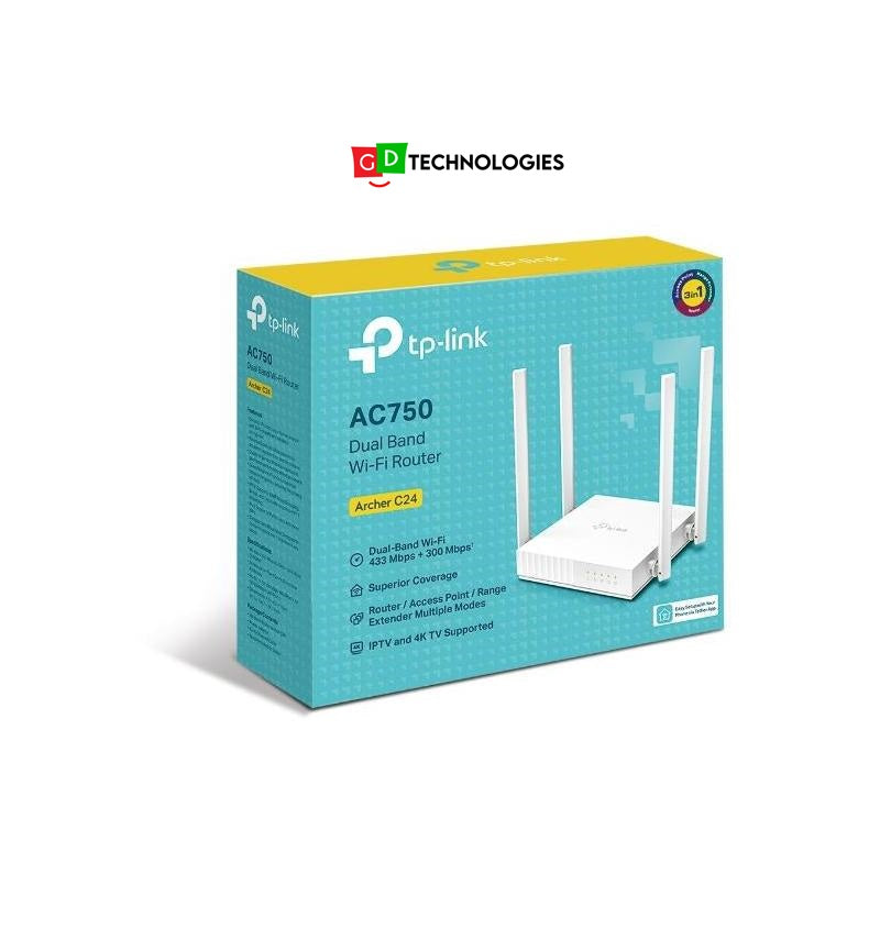 TP-LINK ARCHER C24 - AC750 DUAL-BAND WIFI ROUTER