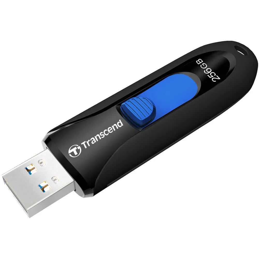 TRANSCEND 256GB JF790 USB3.1 GEN 1 CAPLESS FLASH DRIVE - BLACK AND BLUE - image 6