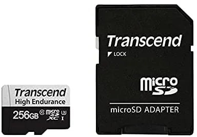TRANSCEND 350V 256GB HIGH ENDURANCE MICRO SD UHS-I  U3 C10 SDXC - READ 100 MB/S - WRITE 45MB/S - WITH SD ADPTOR - image 3