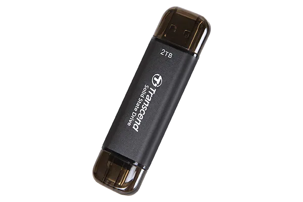 TRANSCEND 2 TB ESD310C USB3.2 TYPE A & C (USB 10Gbps) OTG COMPACT PORTABLE SSD  - Read 1050MB/s Write 950 MB/s - Black - image 5