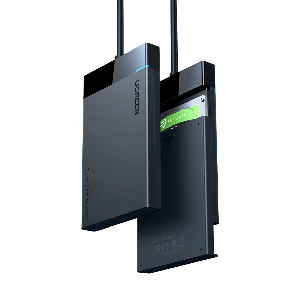 UGREEN USB 3.0 to 2.5” SATA Hard Drive Enclosure (Non-Detachable Cable) – image 3