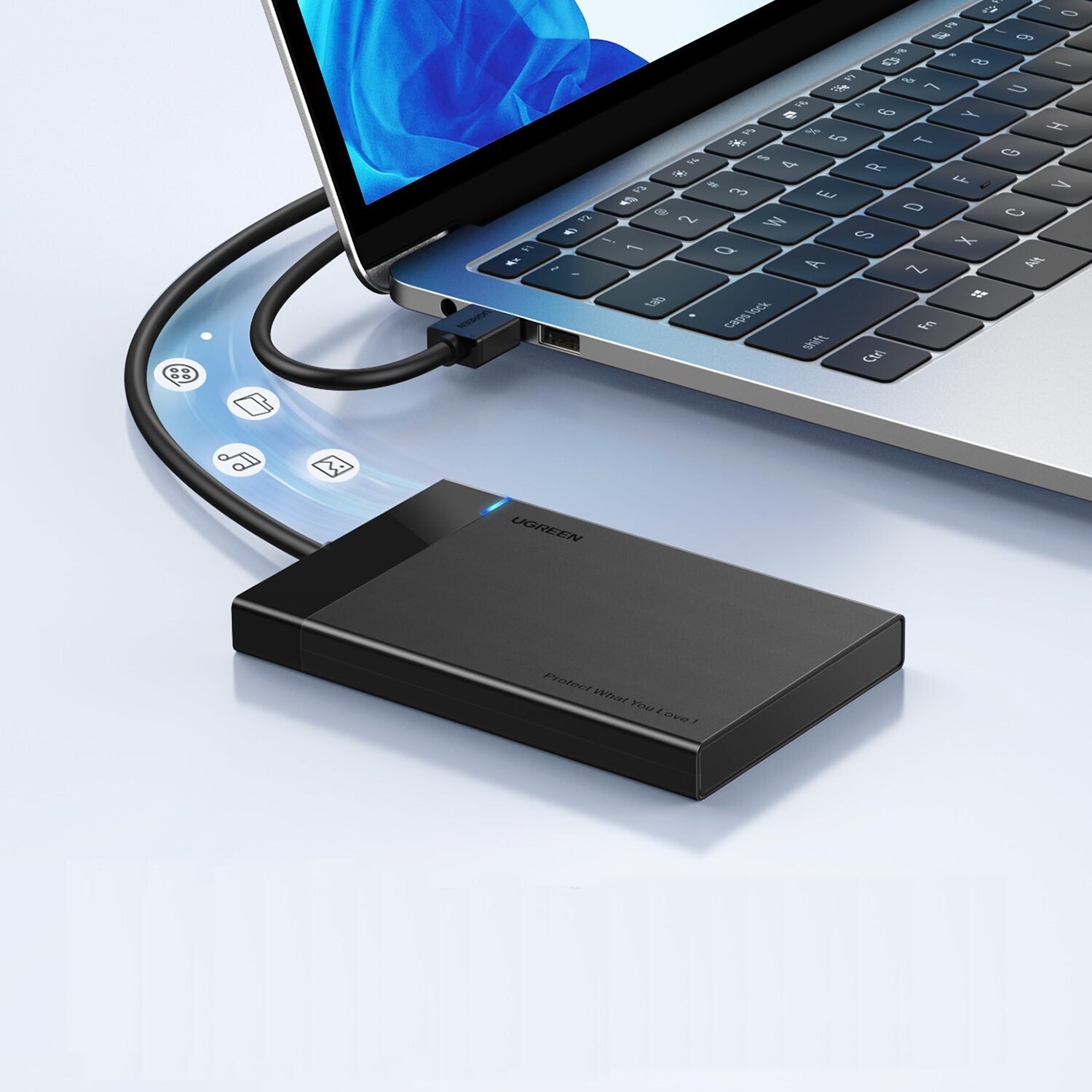 UGREEN USB 3.0 to 2.5” SATA Hard Drive Enclosure (Non-Detachable Cable) – image 4