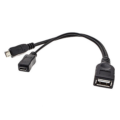 USB FEMALE TO MICRO USB FEMALE + MALE