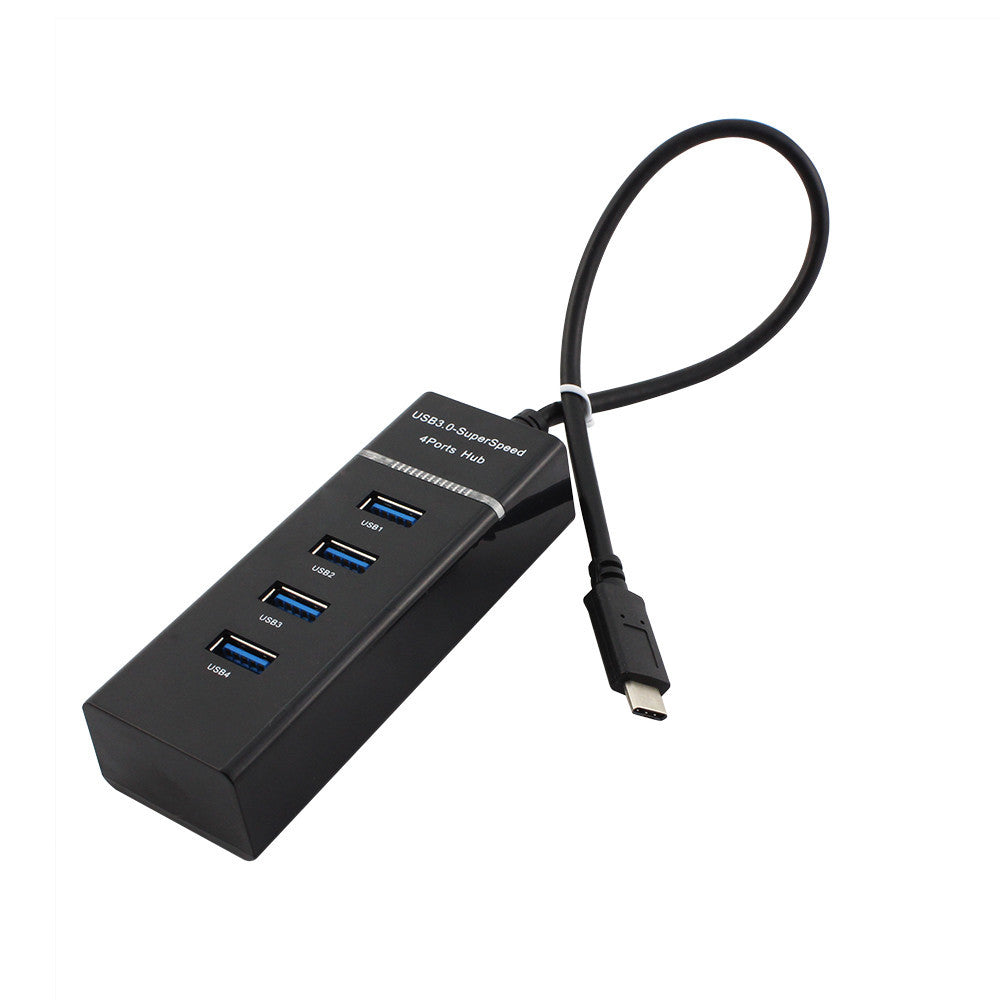HUB: USB-C - 4P BLACK