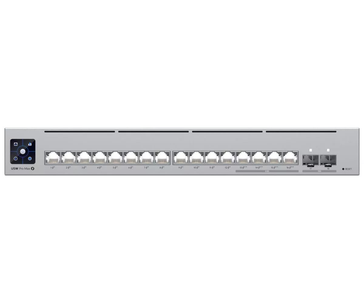 Ubiquiti UniFi Pro Max Switch 16 with 12 PoE 4x 2.5Gbps PoE++ 180W | USW-Pro-Max-16-PoE