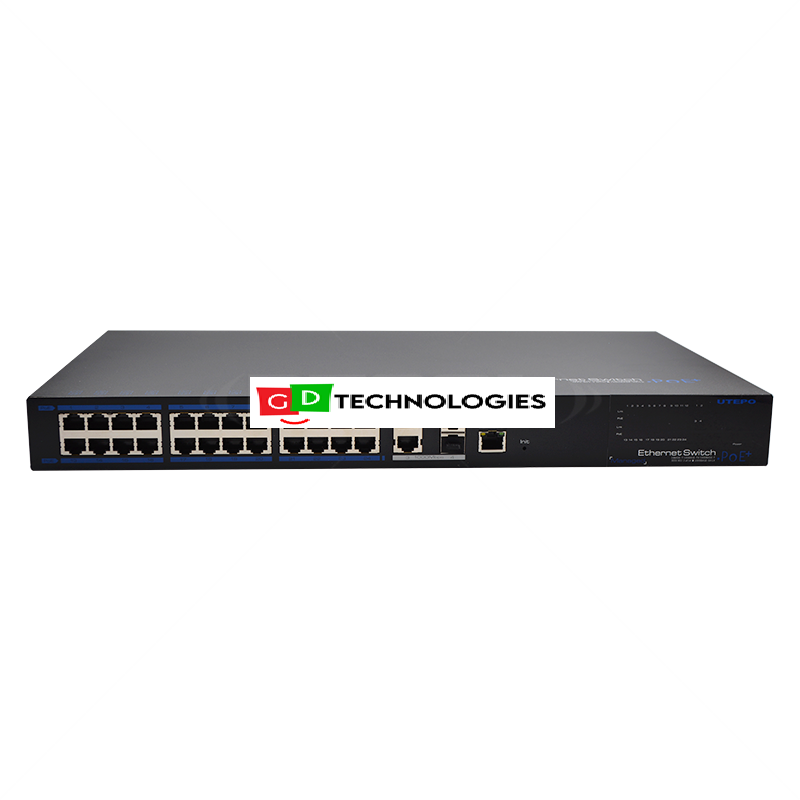 UTEPO 24 PORT 10 / 100 MANAGED POE + 2 GB TP + 2 GB SFP UPLINK SWITCH