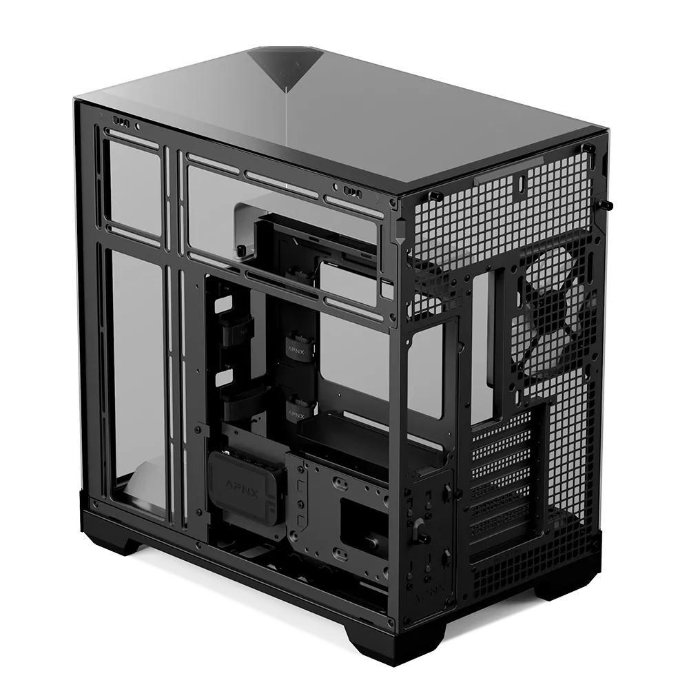 Aerocool APNX V2 Vision Black 3 glass panel case. X-Pand Flow design 4x ARGB Fan included - 360mm radiator  - (APCM-VI02143.11) - image 4