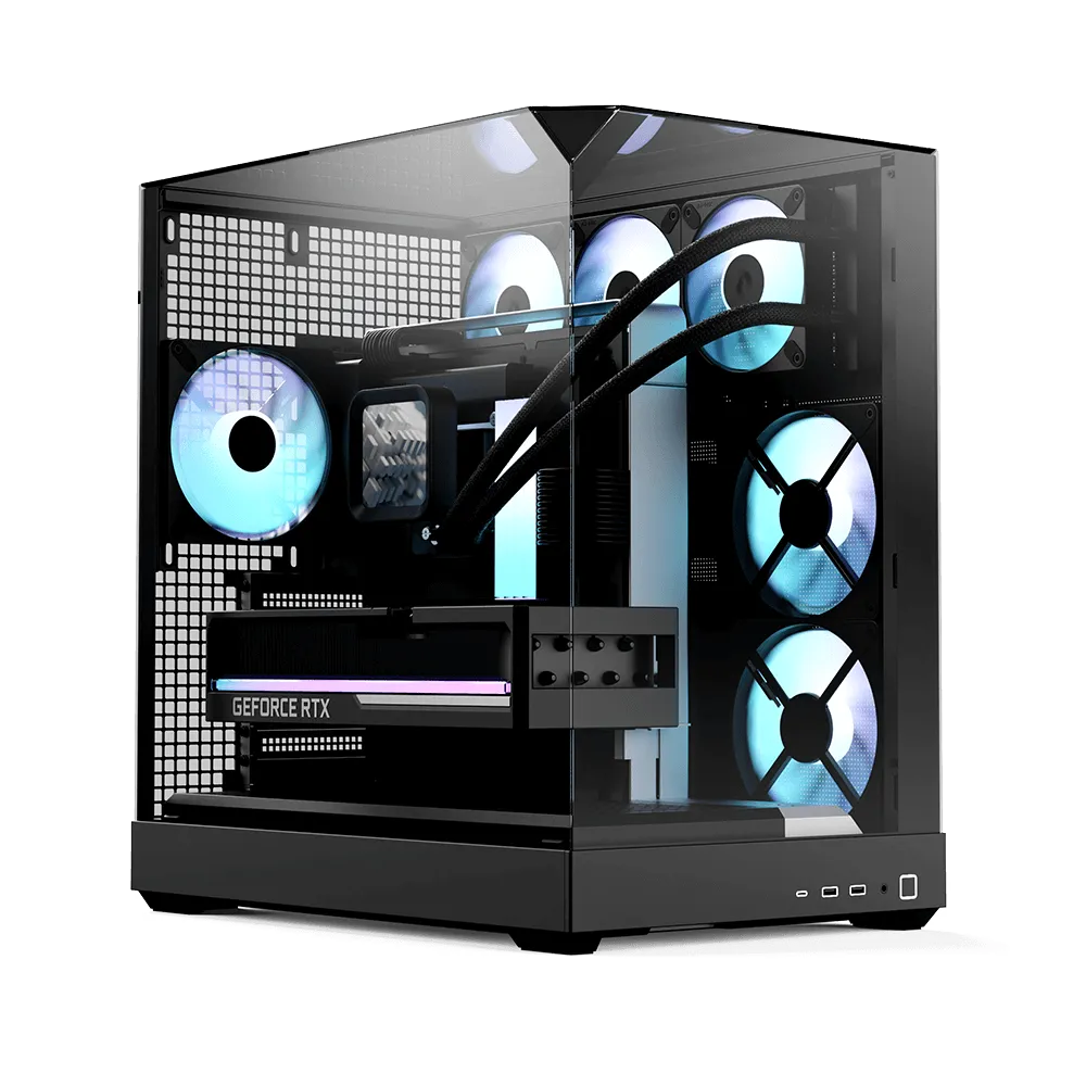 Aerocool APNX V2 Vision Black 3 glass panel case. X-Pand Flow design 4x ARGB Fan included - 360mm radiator  - (APCM-VI02143.11) - image 6