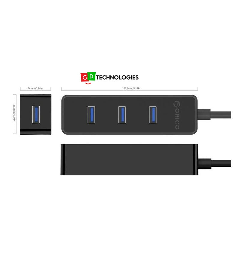 ORICO 4 PORT USB3.0 HUB BLK