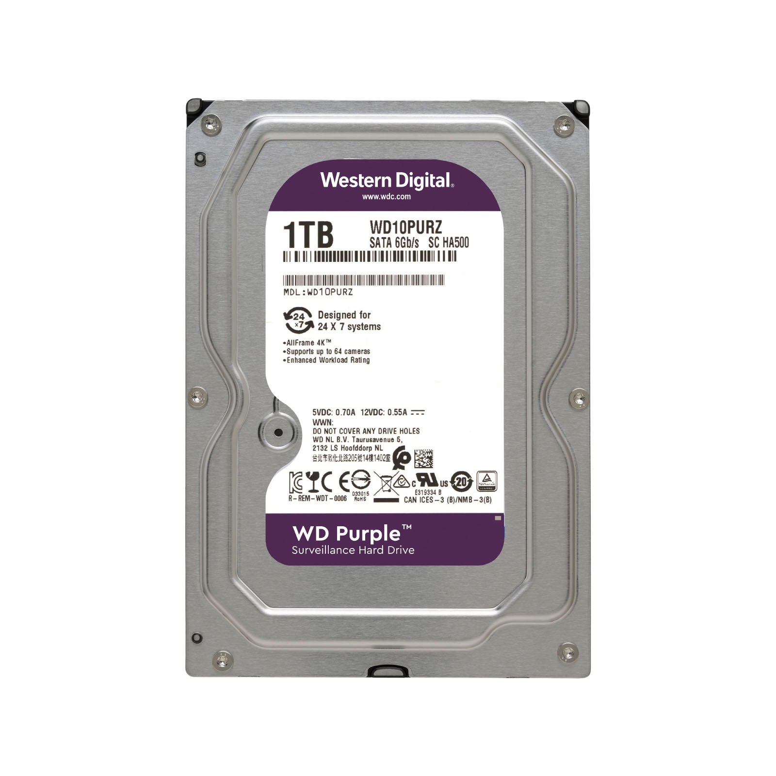 WD PURPLE 1TB 3.5 SURVEILLANCE HDD 64MB