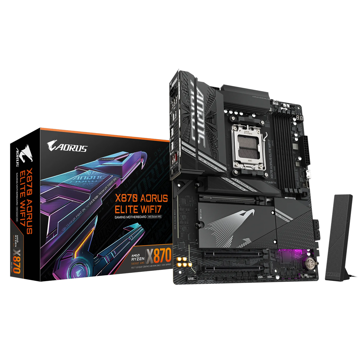 GIGABYTE Aorus AMD X870 Chipset for AMD AM5; 4x DDR5; 4x M2; 2x HDMI (1x Front)/2 x USB4® USB Type-C®; ATX.