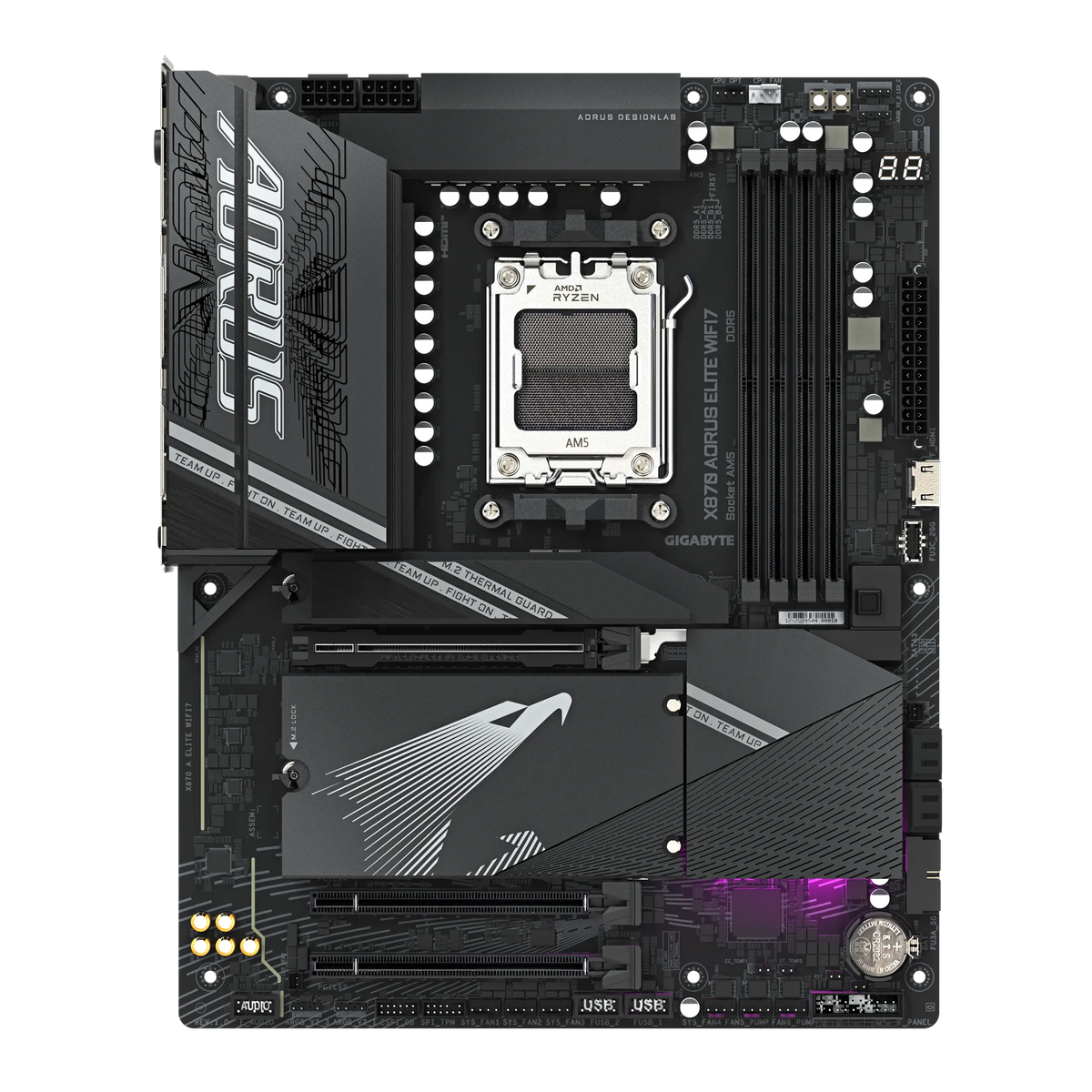 GIGABYTE Aorus AMD X870 Chipset for AMD AM5; 4x DDR5; 4x M2; 2x HDMI (1x Front)/2 x USB4® USB Type-C®; ATX. - image 2